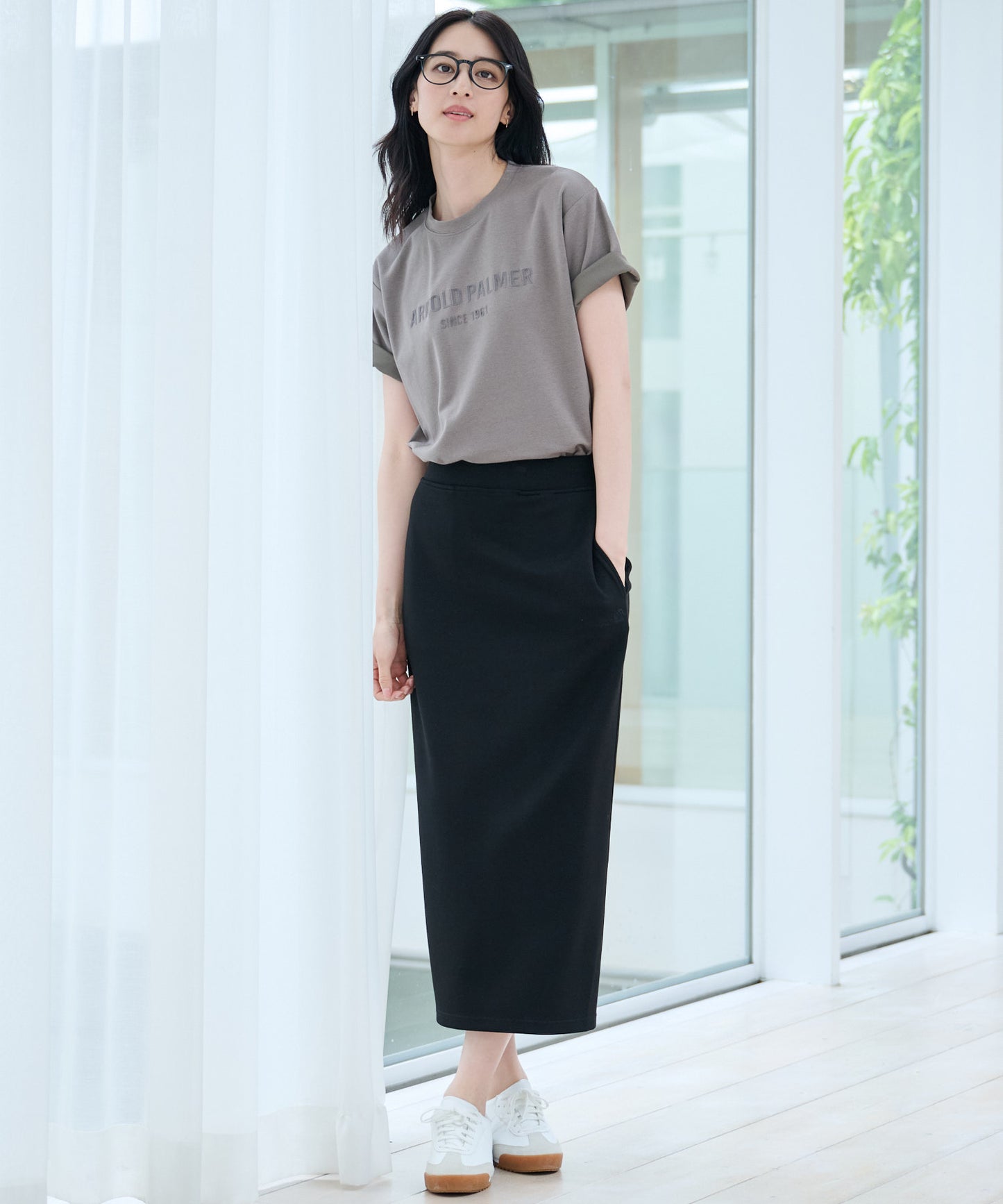 【汗染み防止】シェア エンボスプリントTシャツ