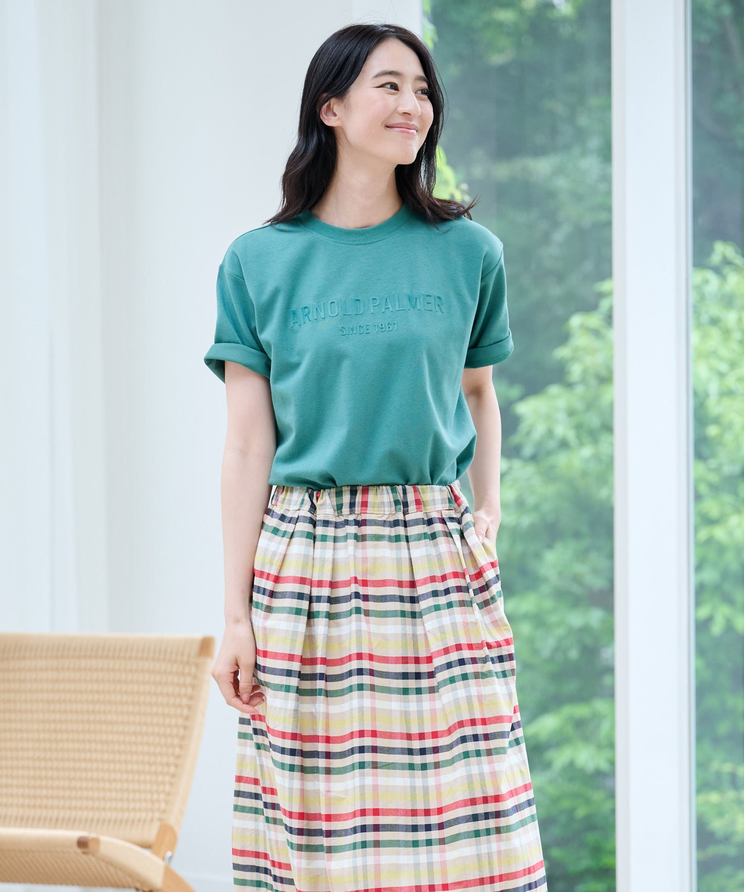 【汗染み防止】シェア エンボスプリントTシャツ