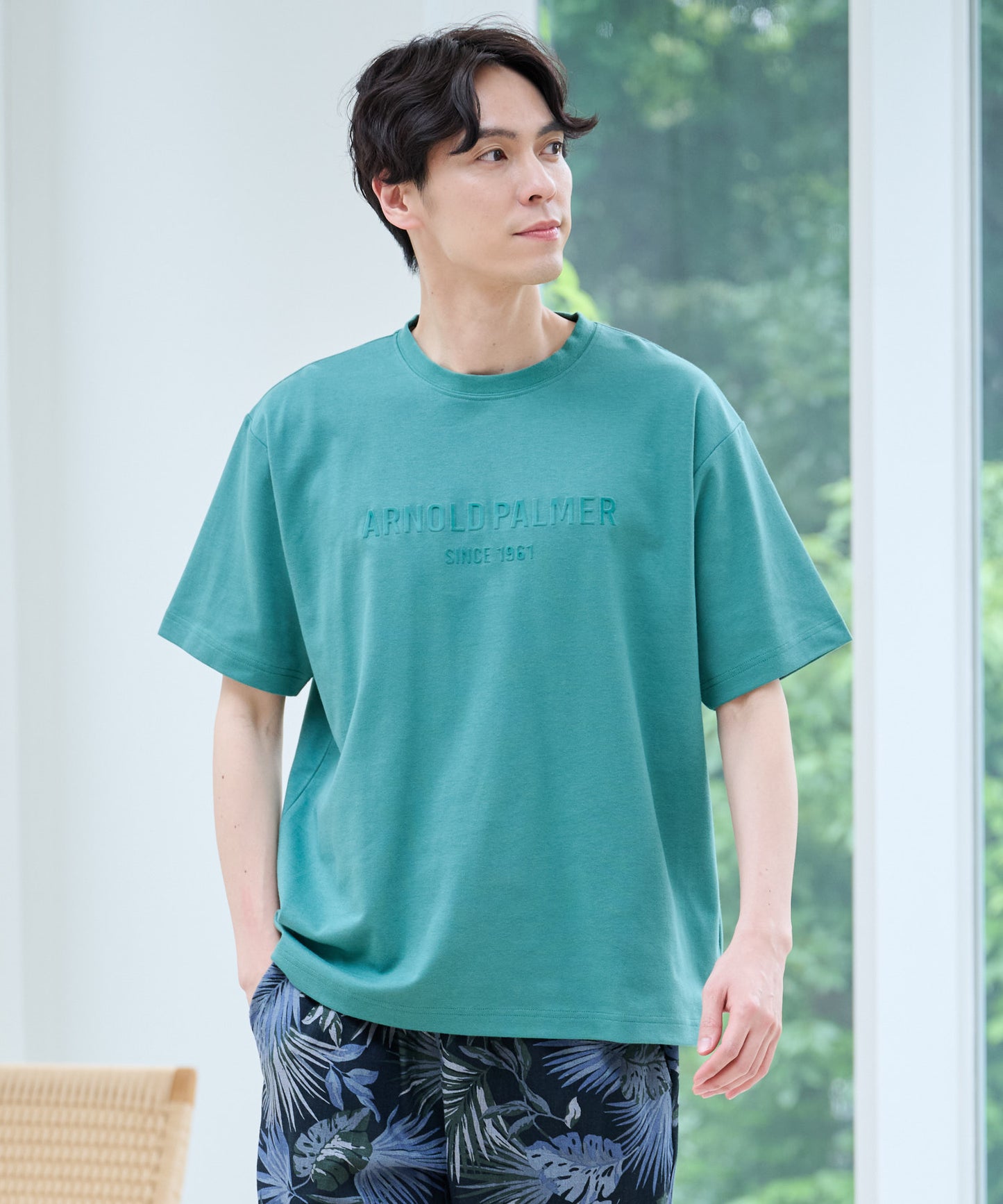 【汗染み防止】シェア エンボスプリントTシャツ
