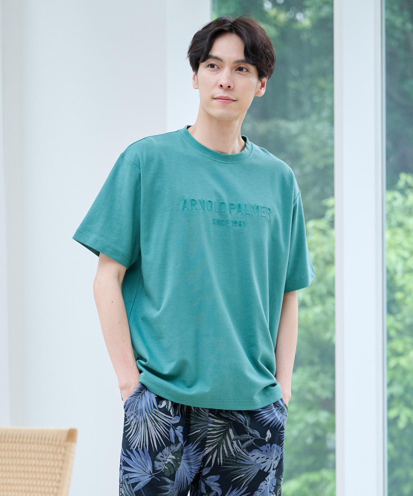 【汗染み防止】シェア エンボスプリントTシャツ