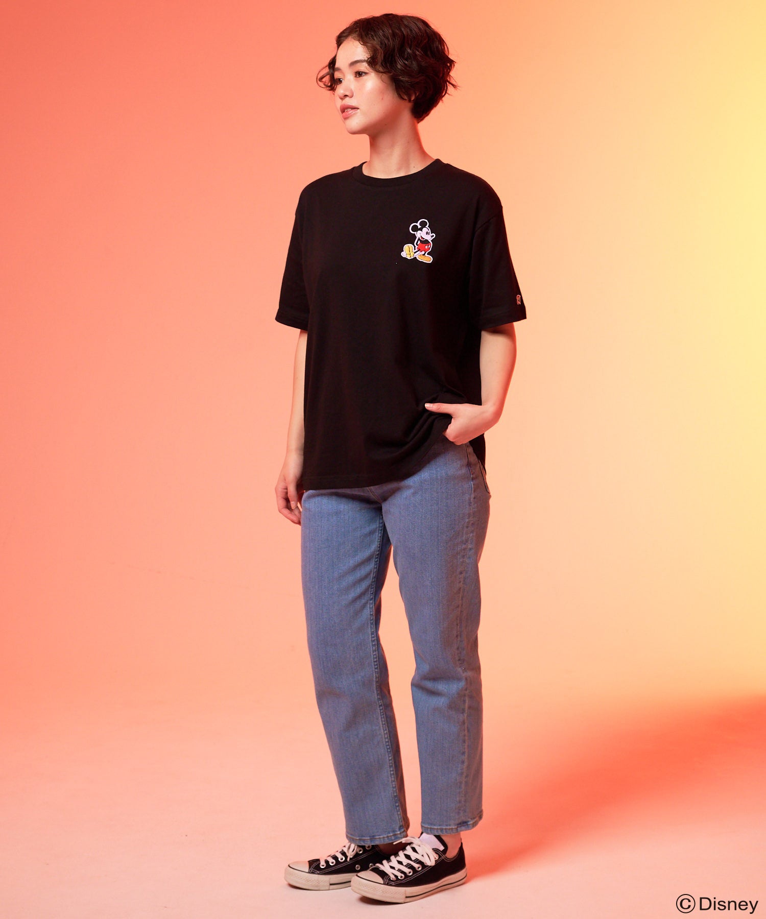 tシャツ Mickey/Arnold Palmer/シェア ワッペンTシャツ レディース メンズ Mickey/Arnold Palmer/シェア ワッペンTシャツ（Tシャツ