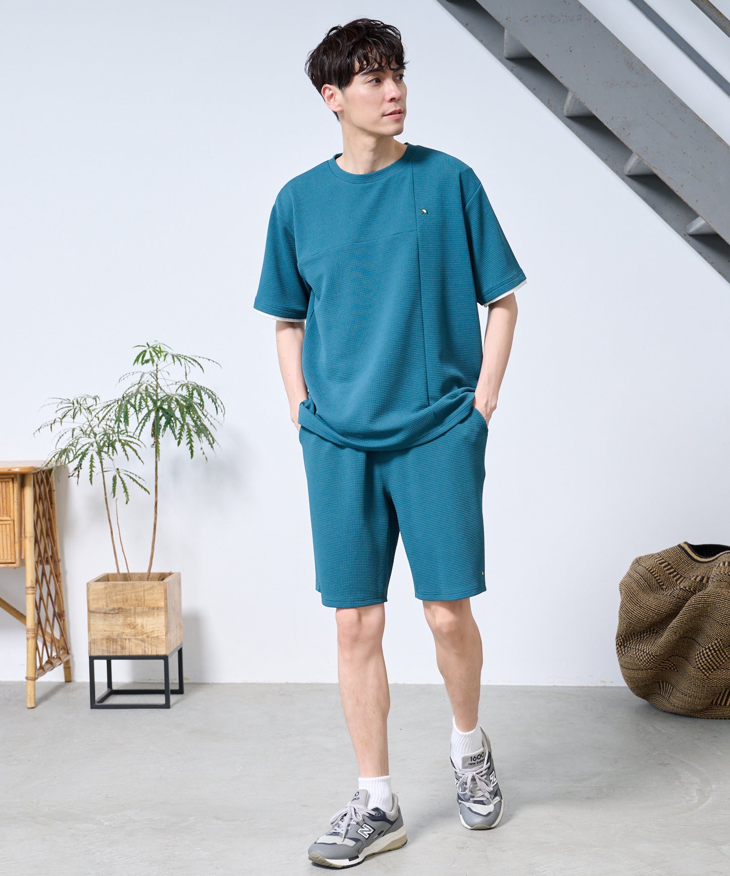 ドライワッフル フェイクレイヤードTシャツ