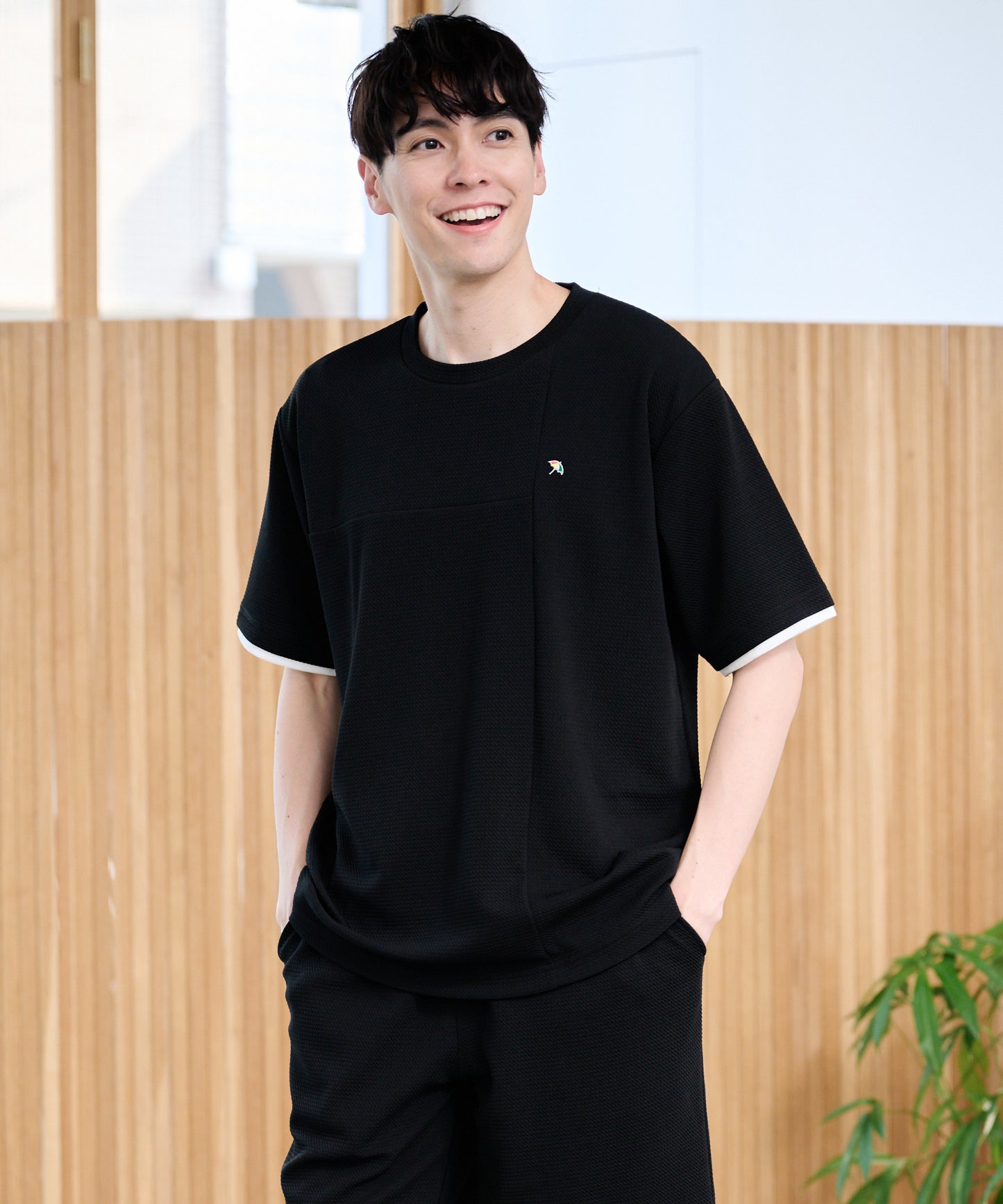 ドライワッフル フェイクレイヤードTシャツ