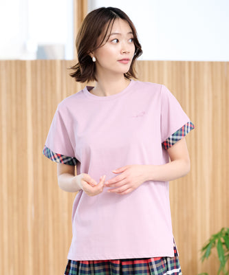 パーマーチェック トリムスリーブTシャツ