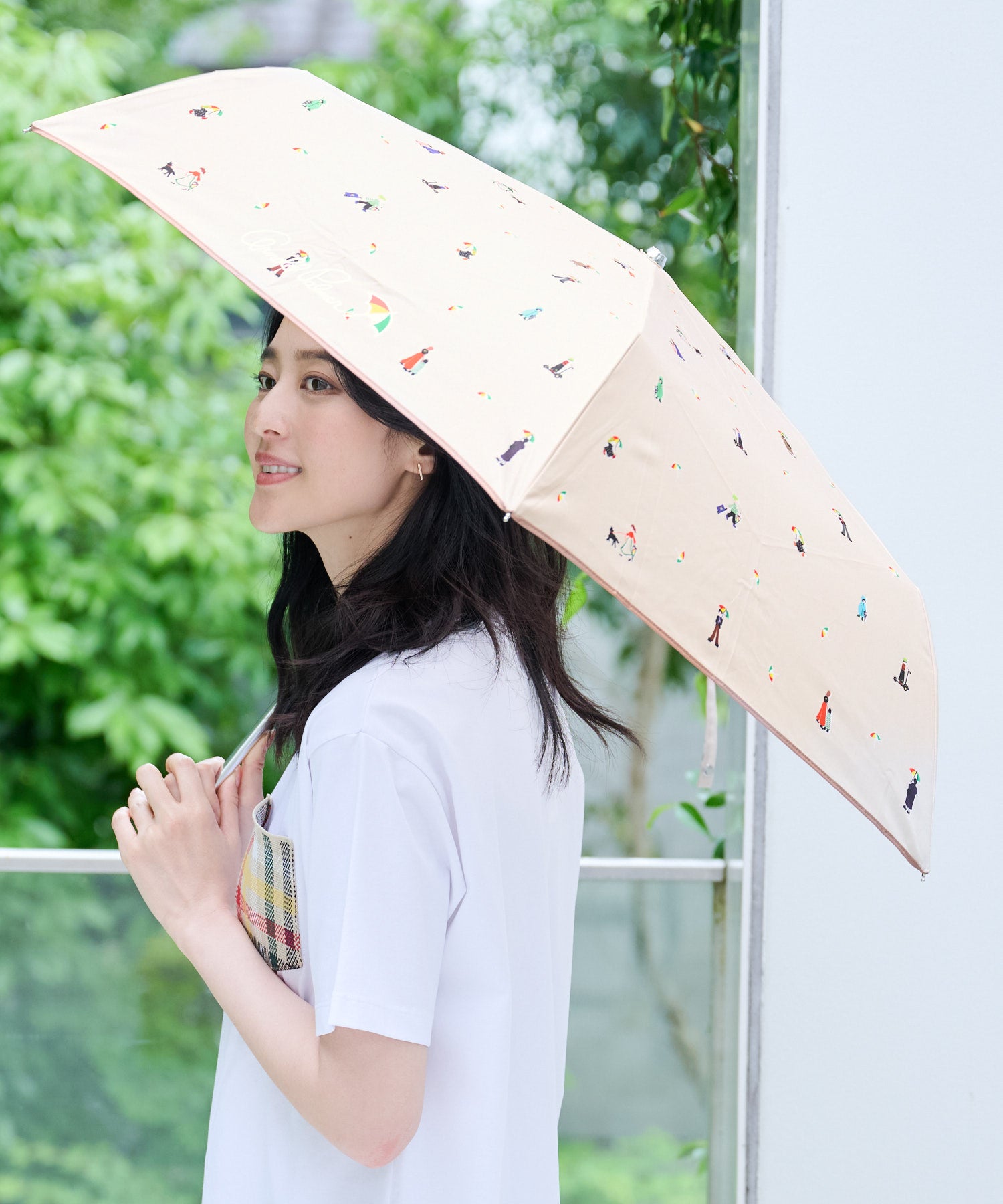 アート総柄 晴雨兼用 シェア 折り畳み傘（折りたたみ傘/ユニ
