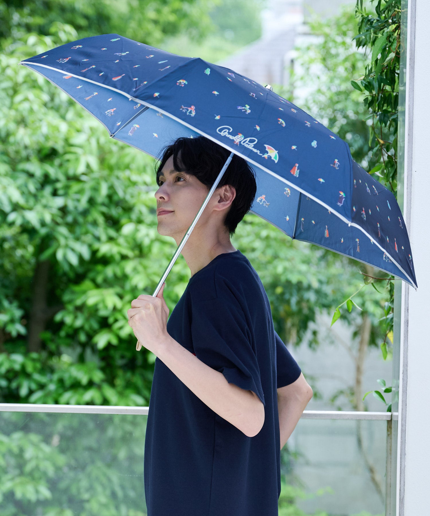 アート総柄 晴雨兼用 シェア 折り畳み傘（折りたたみ傘/ユニ