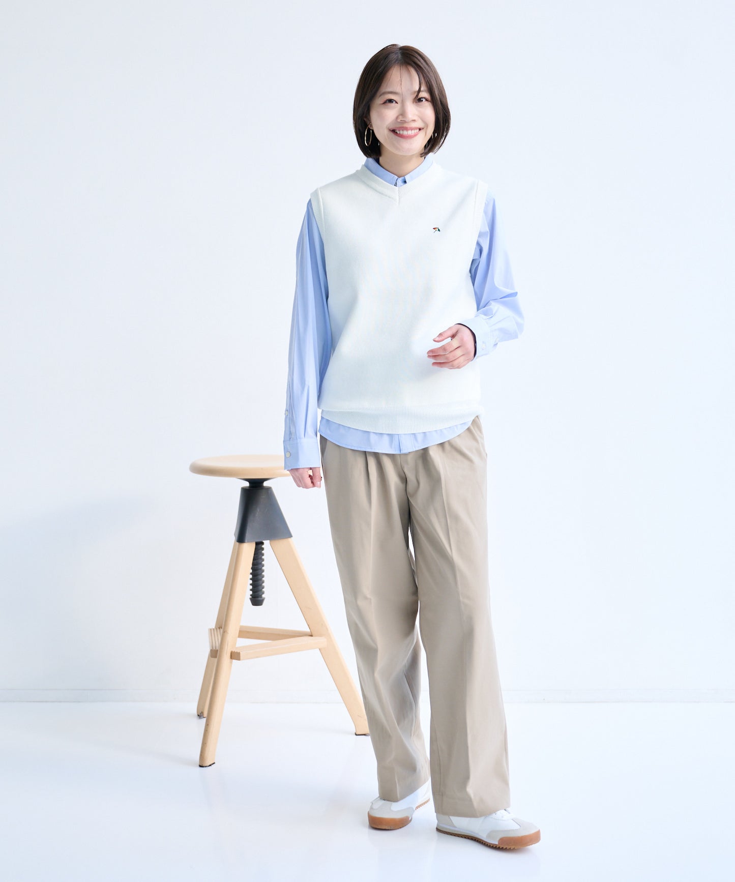 3SEDAI KNIT シェア Vネックベスト