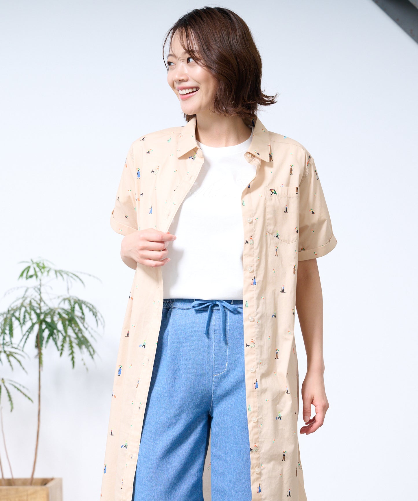 アート総柄ワンピース