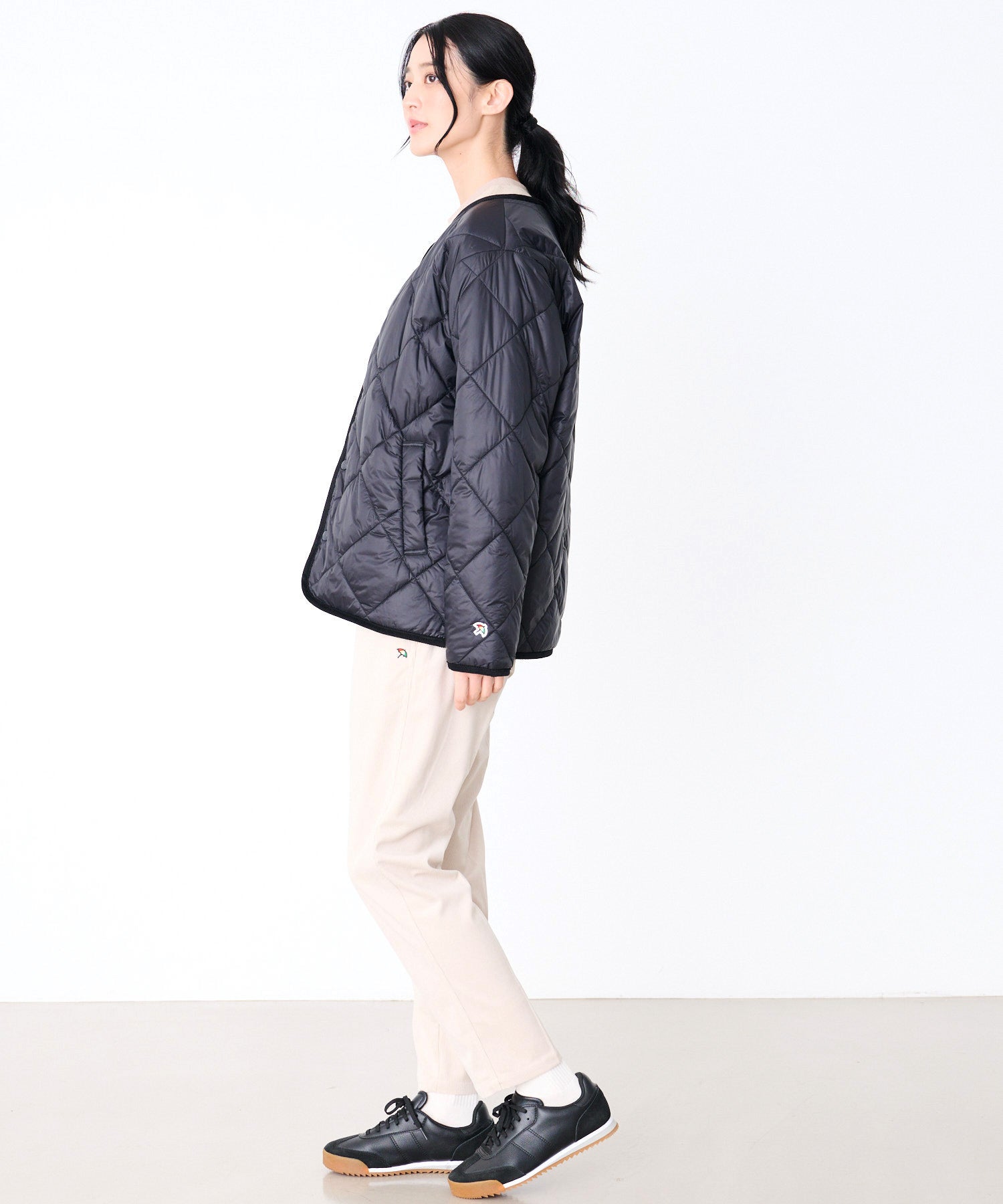 カラーレス シェア キルティング ジャケット（ノーカラージャケット