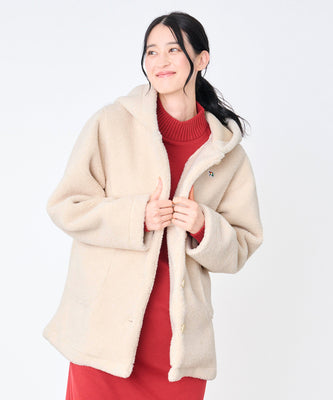 ボア フーディ ショートコート