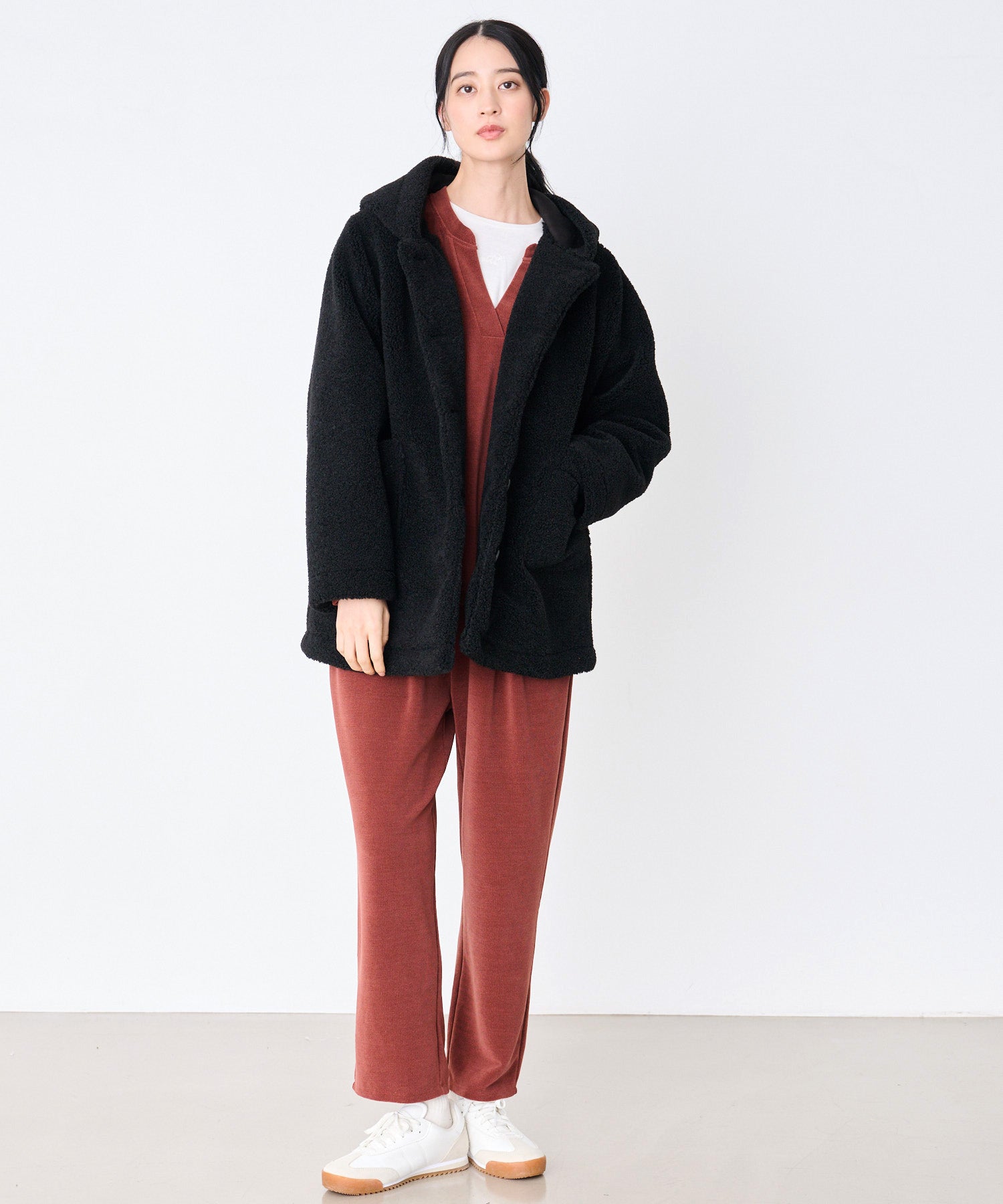 ボア フーディ ショートコート（その他アウター/レディース