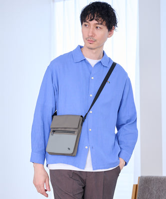 パンチングフェイクレザー フラップショルダーバッグ