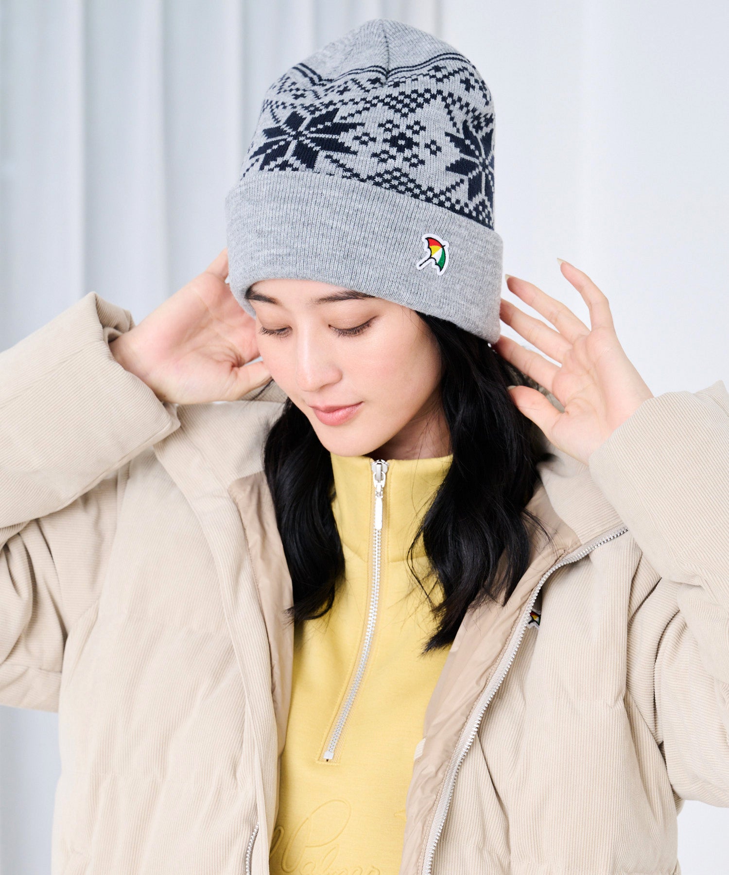 ジャガードロゴ シェア ニットキャップ（ニットキャップ/ビーニー/ユニ