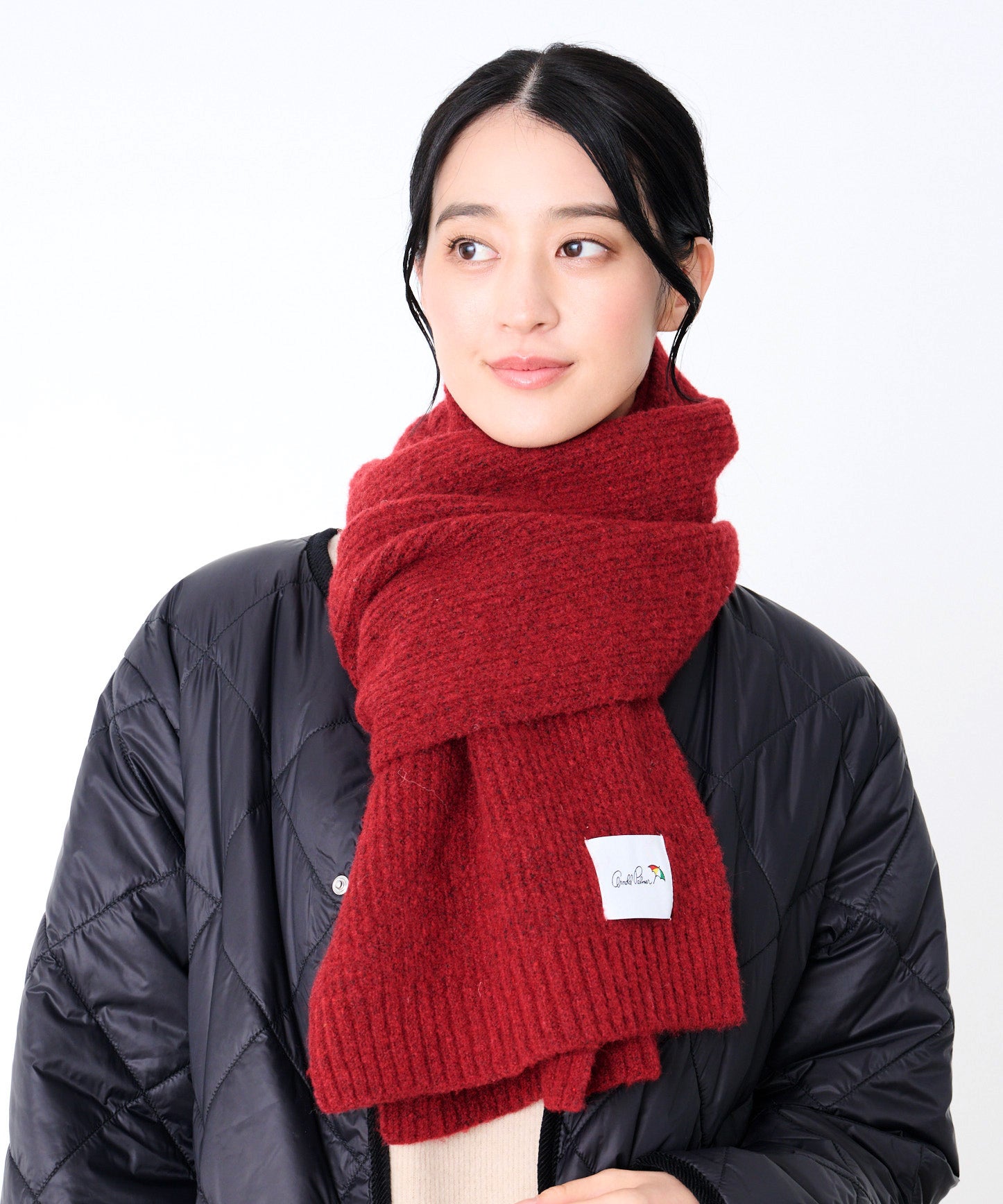 ☆新品未使用☆MARGARET HOWELL リブ編みマフラー ブラック マフラー メンズ リブ編み シンプル コンパクト 簡単装着 リブ 日本製