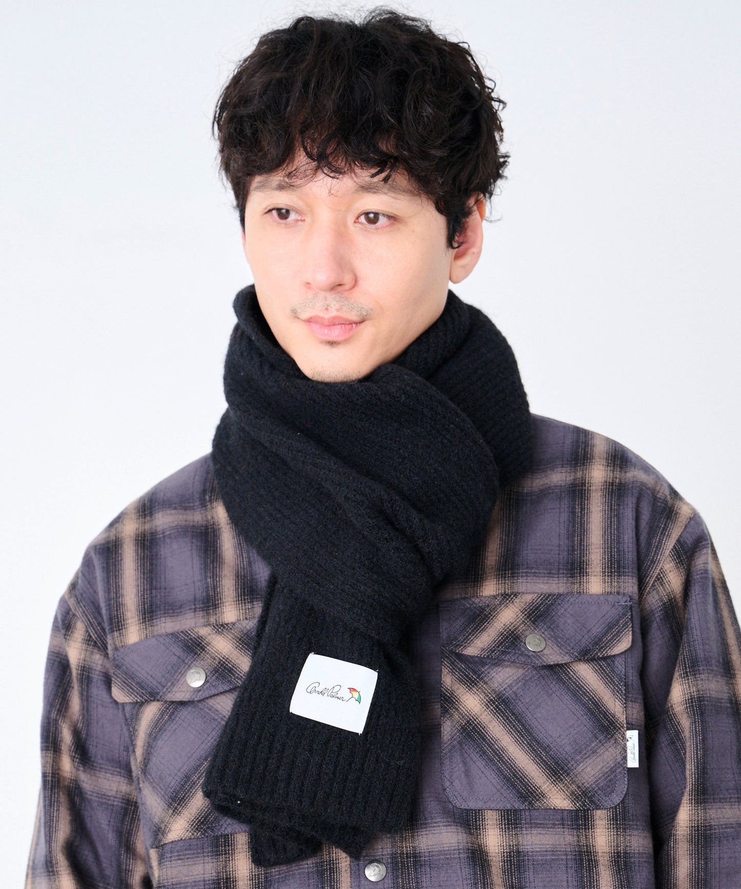 リブ編みニット シェア マフラー