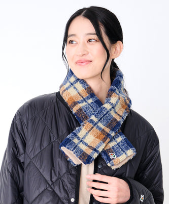 チェックボア リバーシブルマフラー