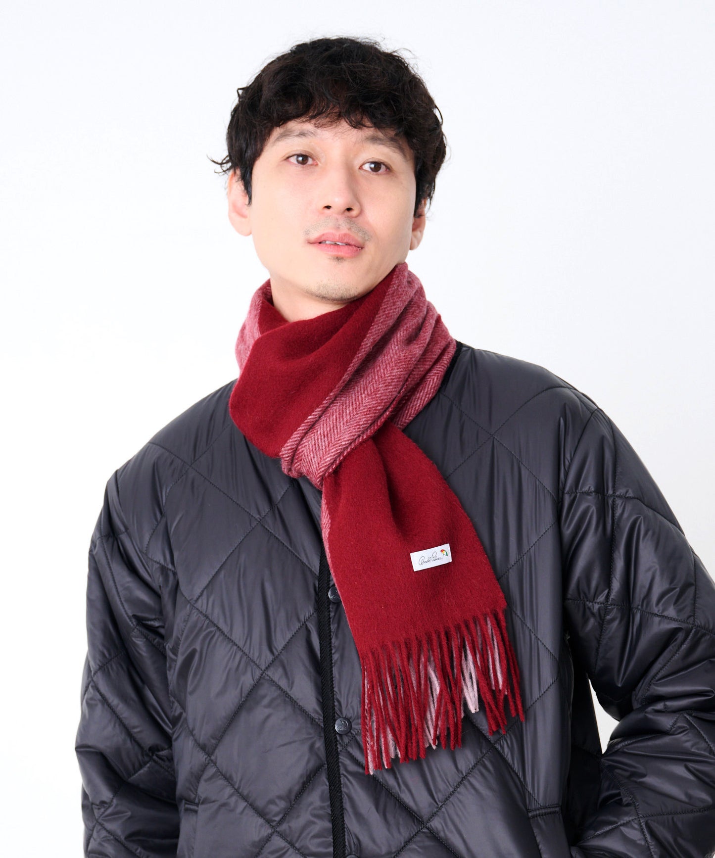 バイカラ― ヘリンボン レギュラーマフラー