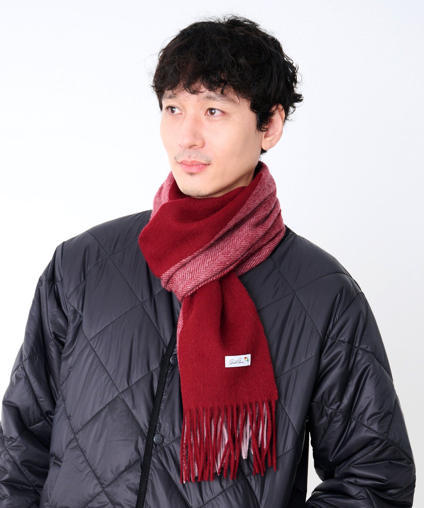 バイカラ― ヘリンボン レギュラーマフラー