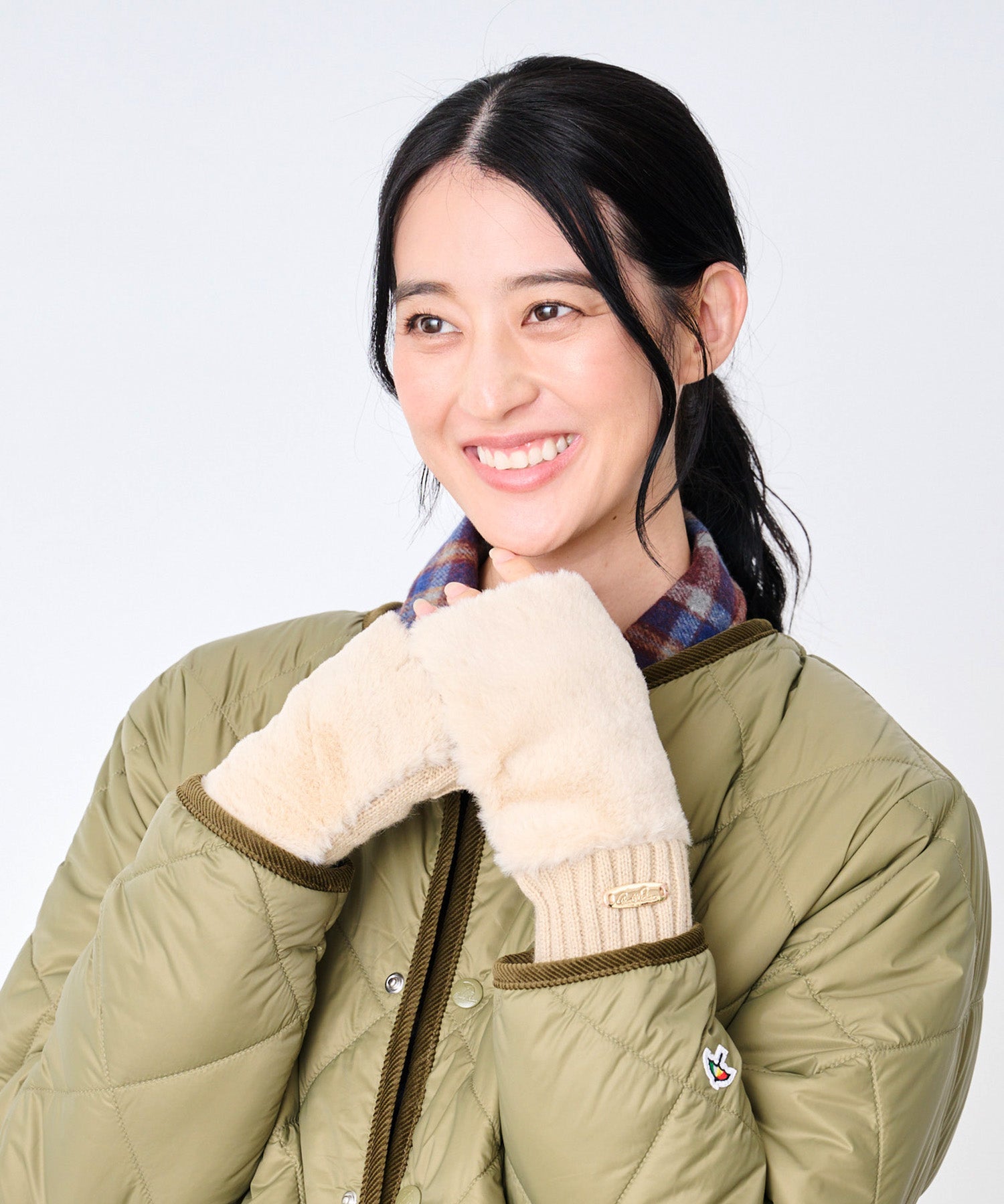 フェイクファー フィンガーレス グローブ（手袋/レディース