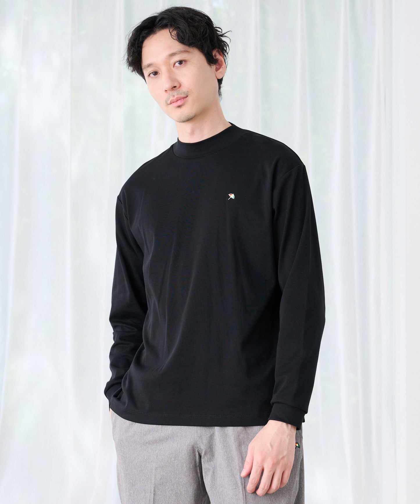 シェア スムースコットン モックネック ロングTシャツ