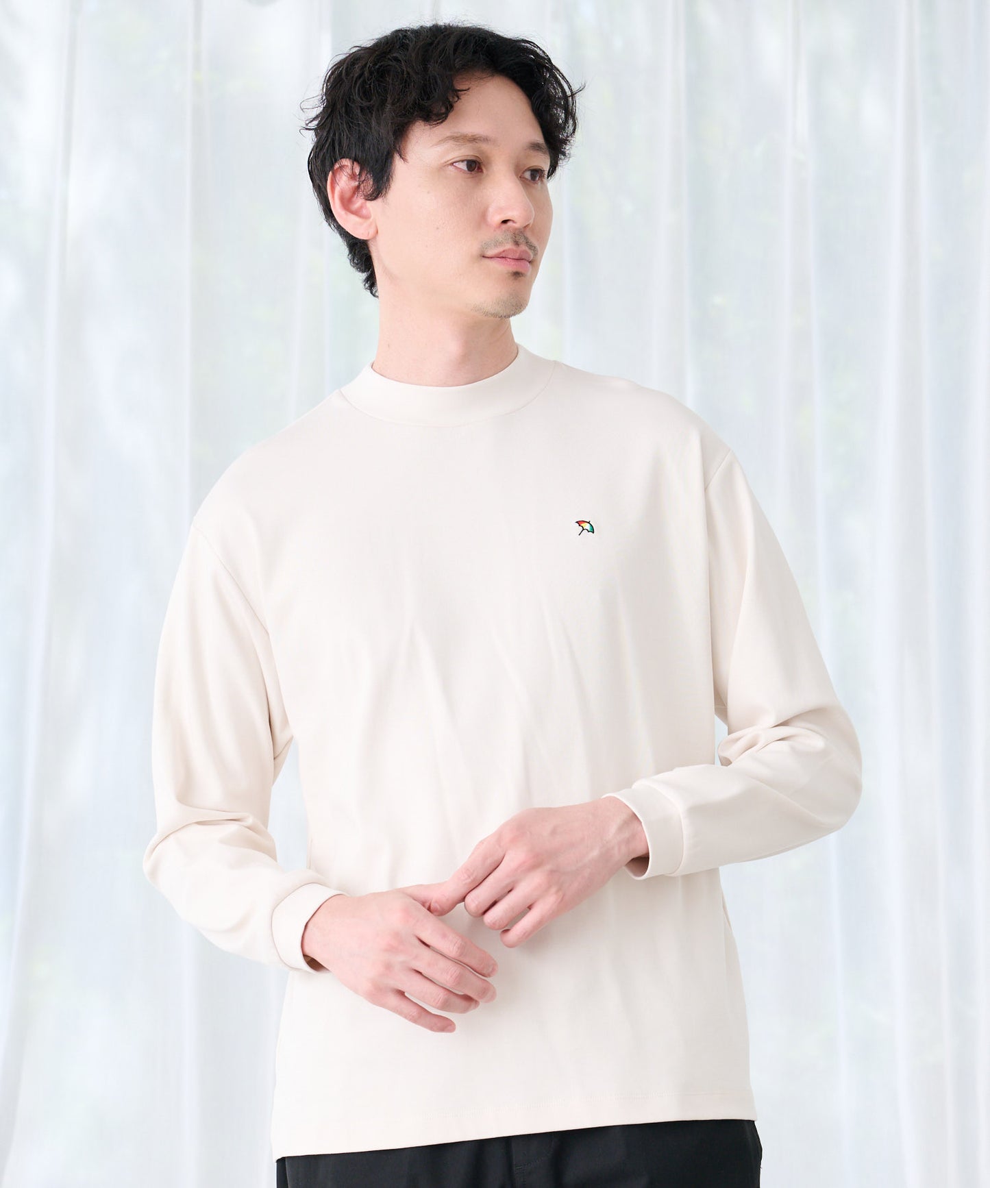 シェア スムースコットン モックネック ロングTシャツ