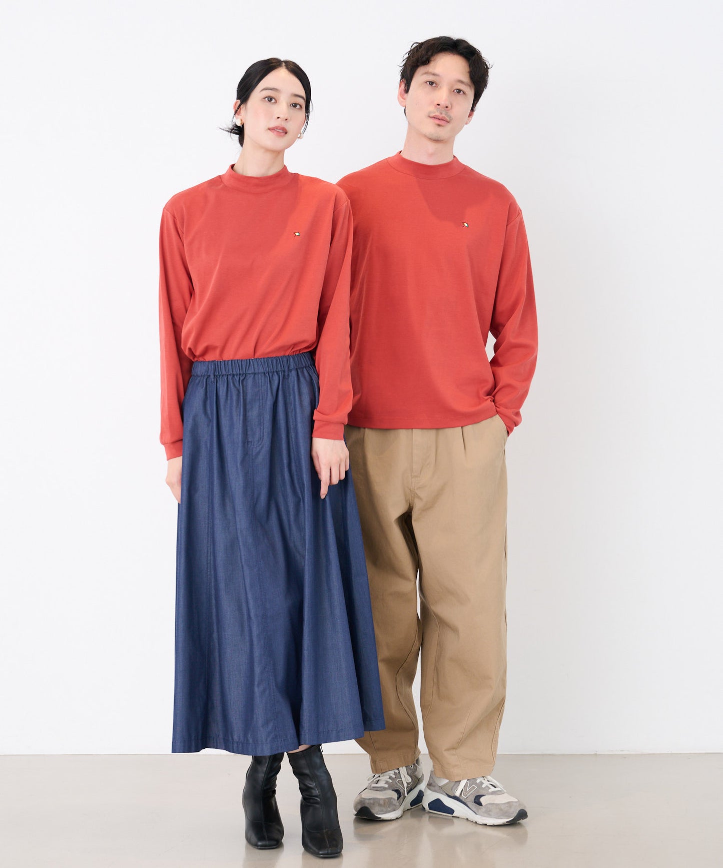 シェア スムースコットン モックネック ロングTシャツ