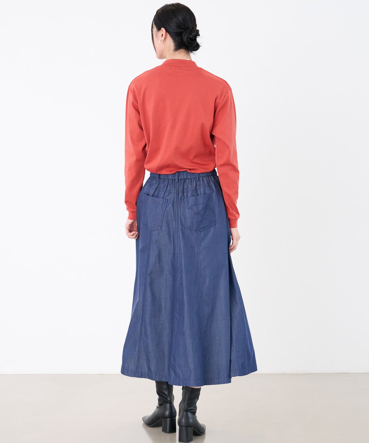 シェア スムースコットン モックネック ロングTシャツ