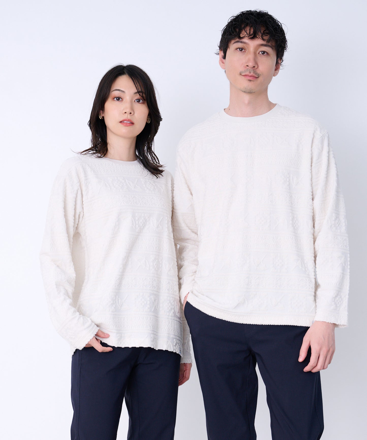 シェア アンブレラパイルジャガード ロングTシャツ