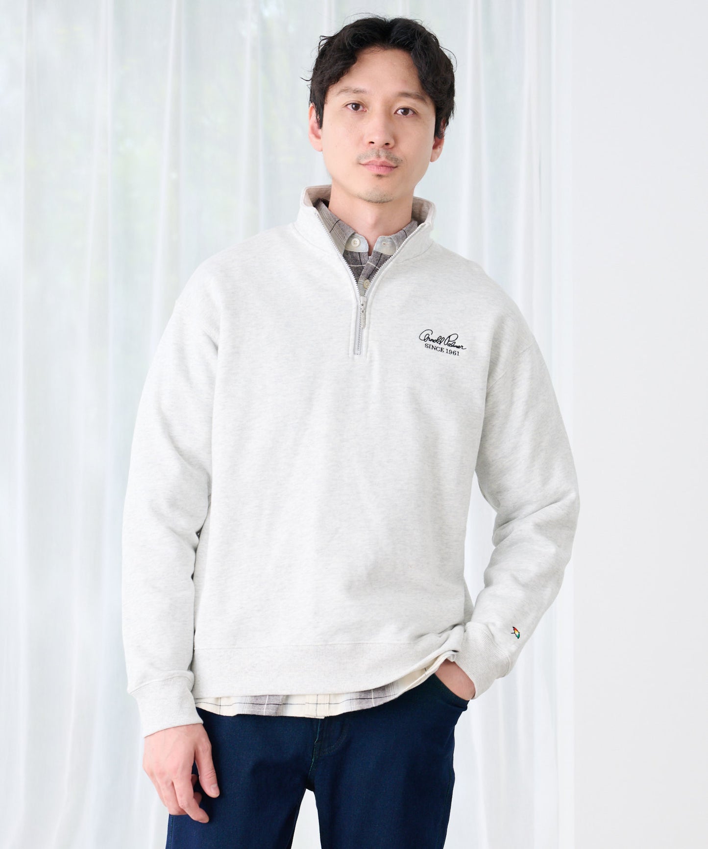 シェア アソート グラフィック ハーフジップスウェット