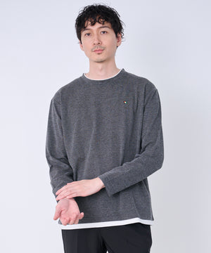 アーノルド パーマー(Arnold Palmer)メランジ鹿の子 フェイクレイヤード ロングTシャツ