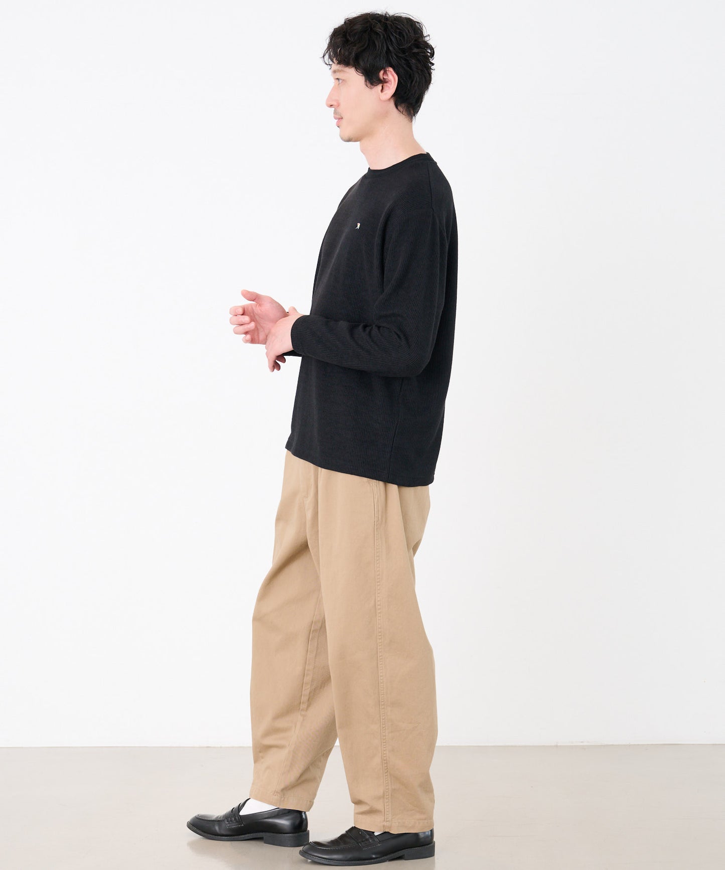 針抜き ダブルフェイス ロングTシャツ