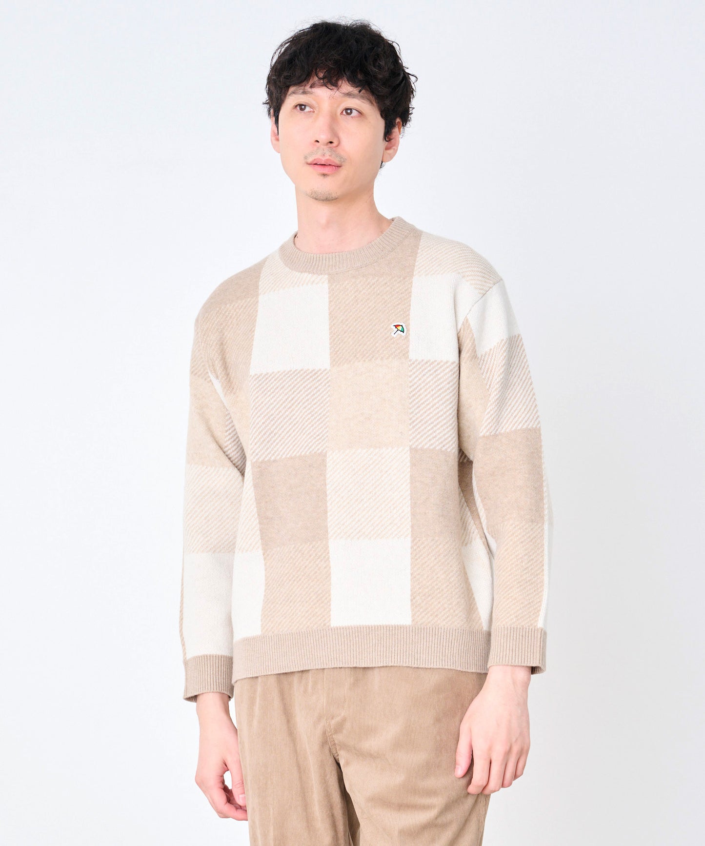 ジャガードチェック ニットプルオーバー