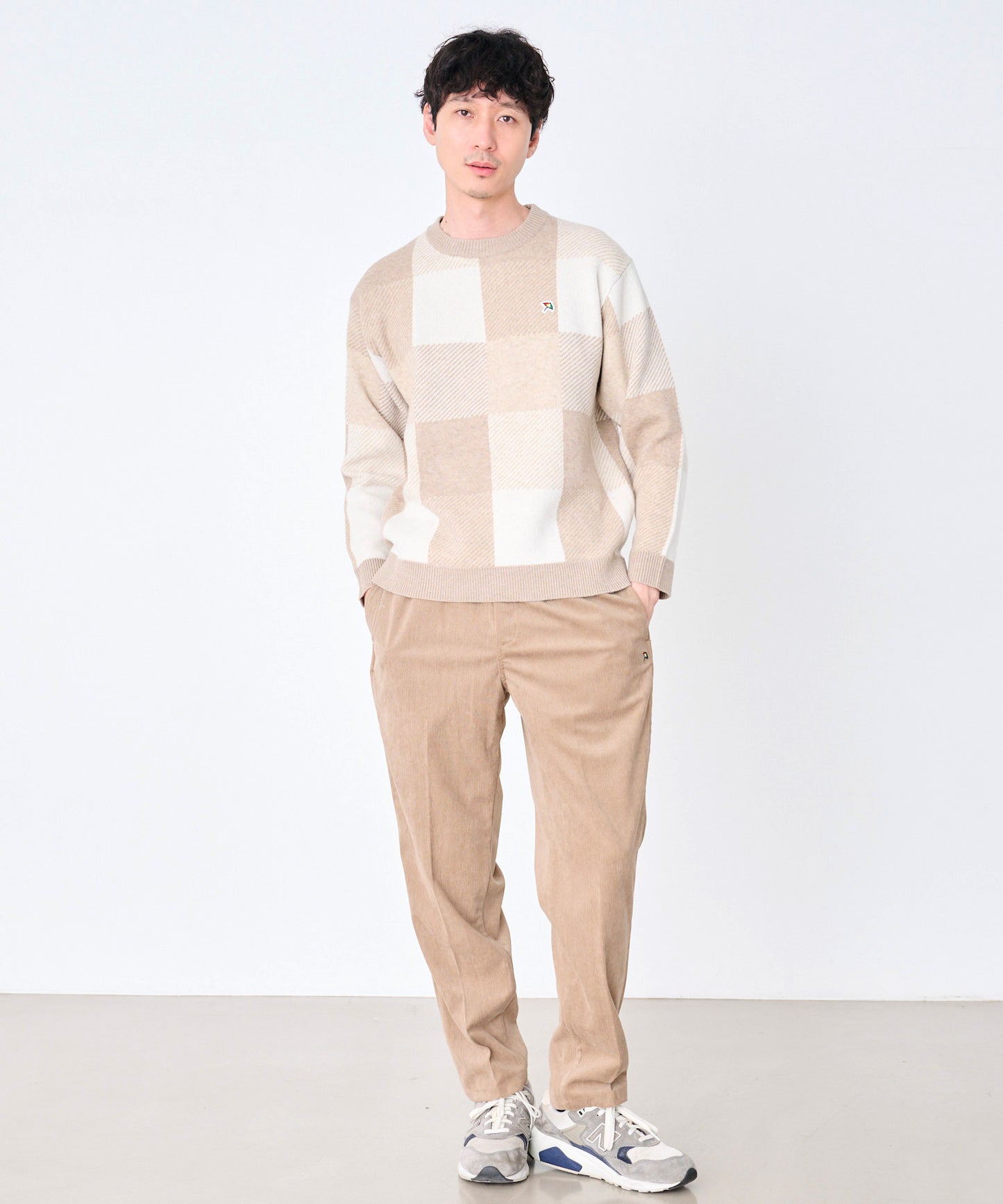 ジャガードチェック ニットプルオーバー