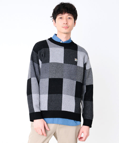 アーノルド パーマー(Arnold Palmer)ジャガードチェック ニットプルオーバー