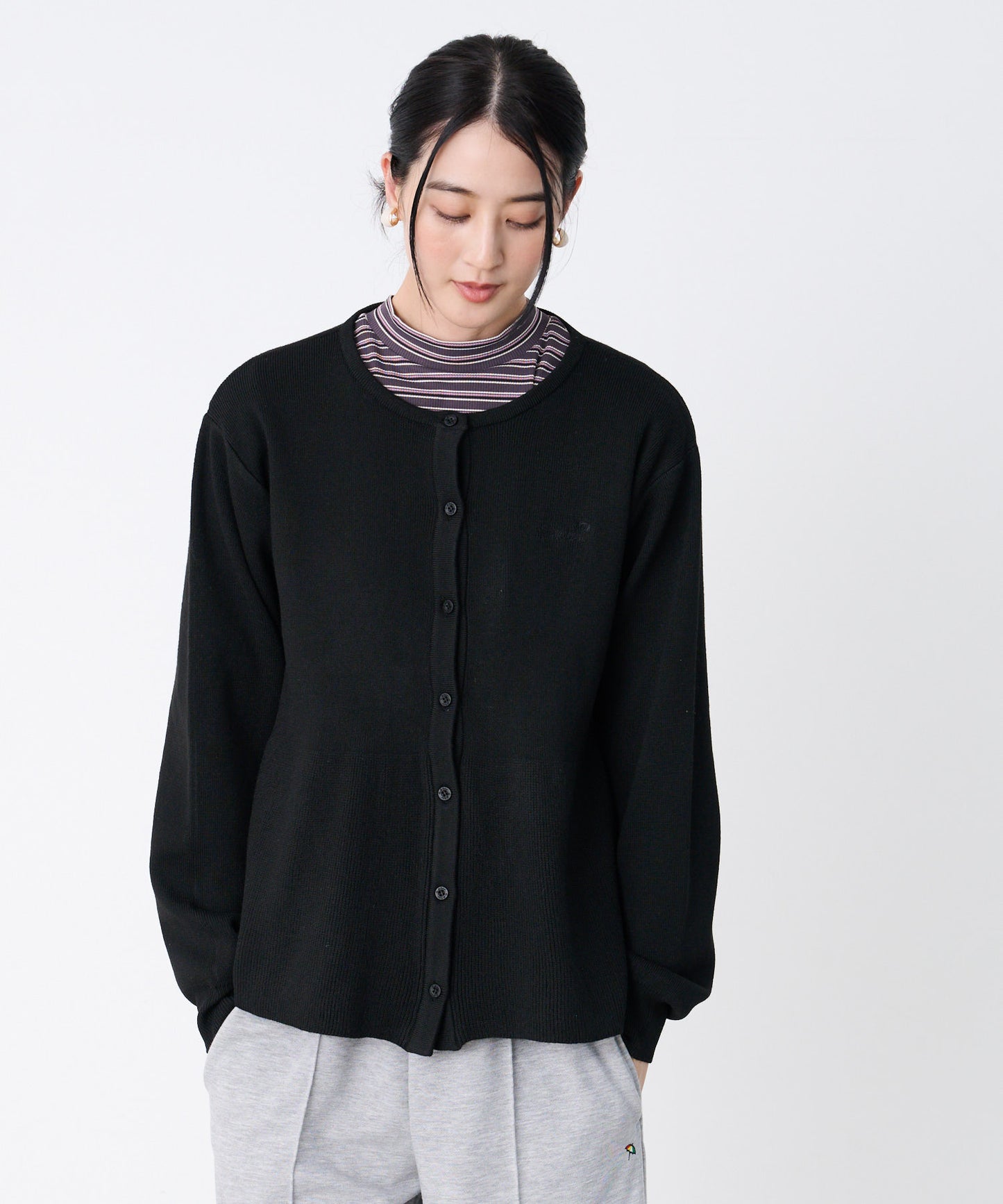 ぺプラムシルエット ニットカーデ