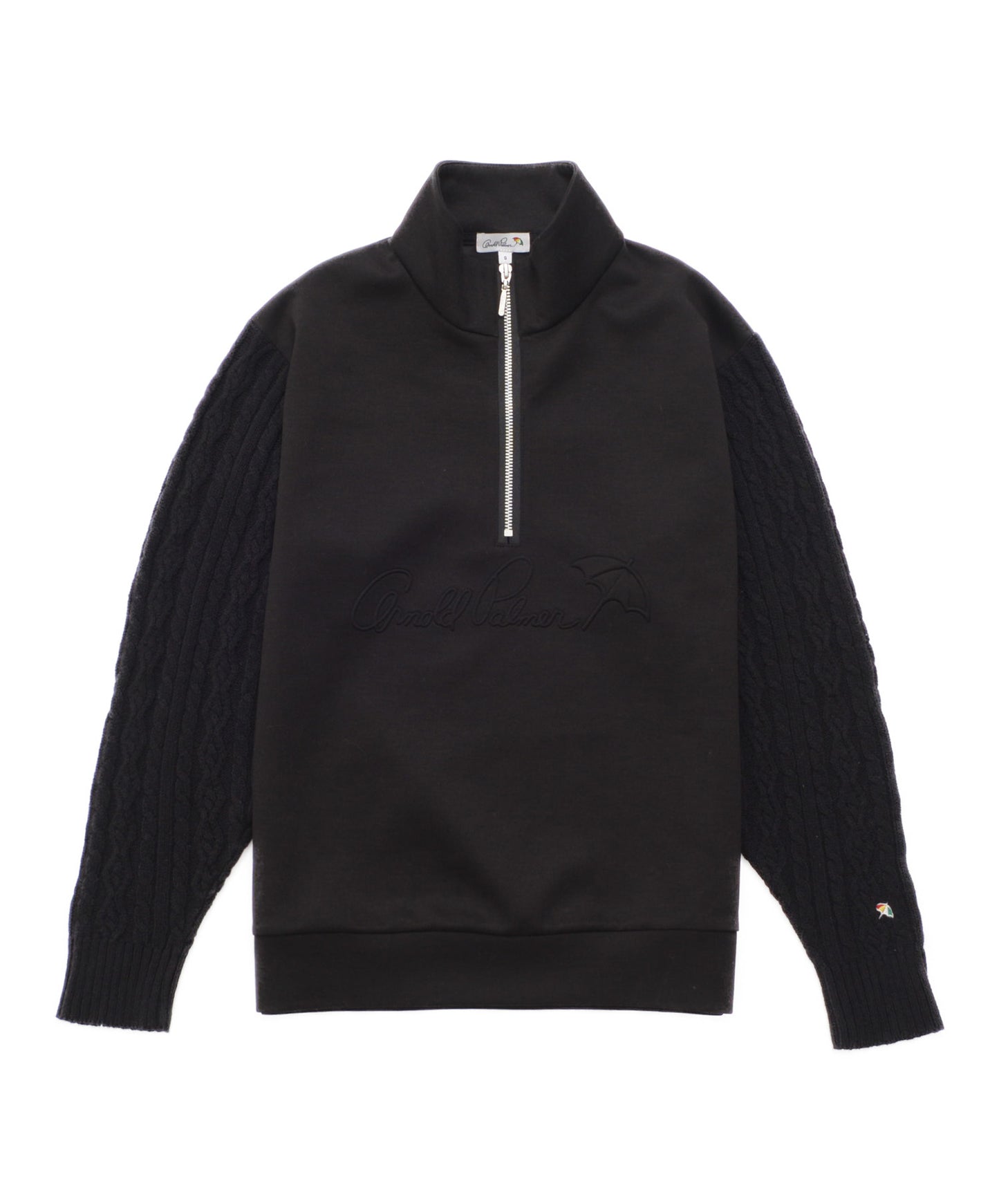 スウェット×ニット シェア ドッキングハーフジップ