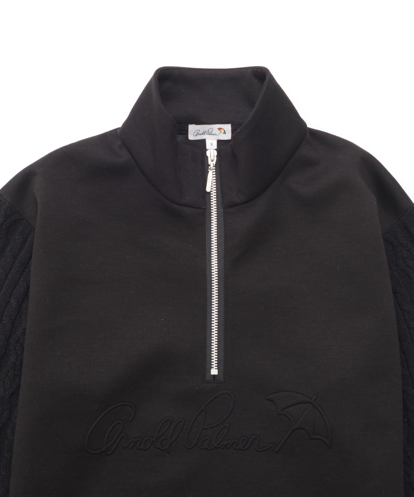 スウェット×ニット シェア ドッキングハーフジップ