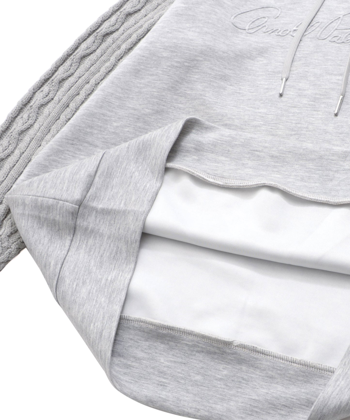 スウェット×ニット シェア ドッキングフーディ