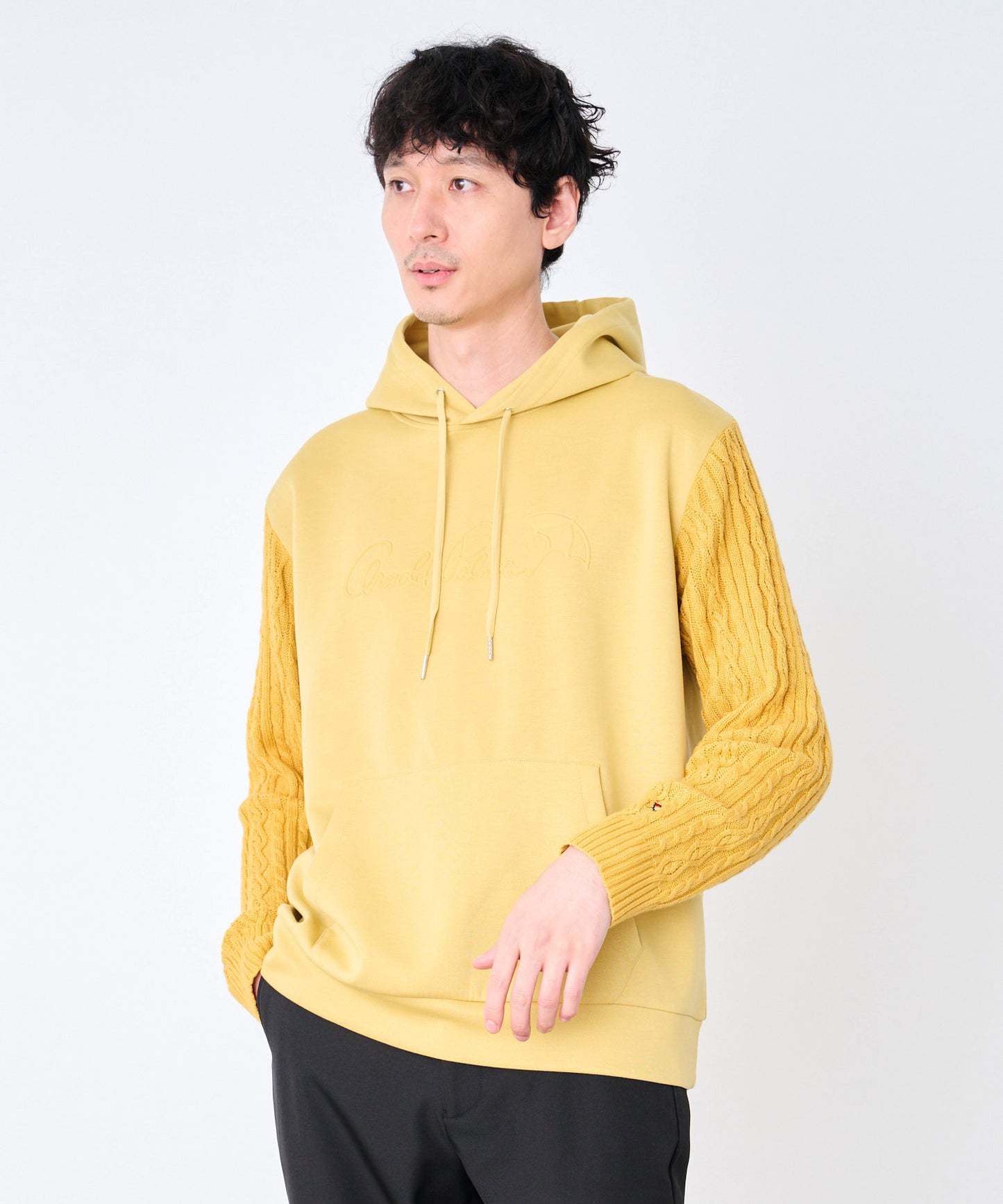 スウェット×ニット シェア ドッキングフーディ