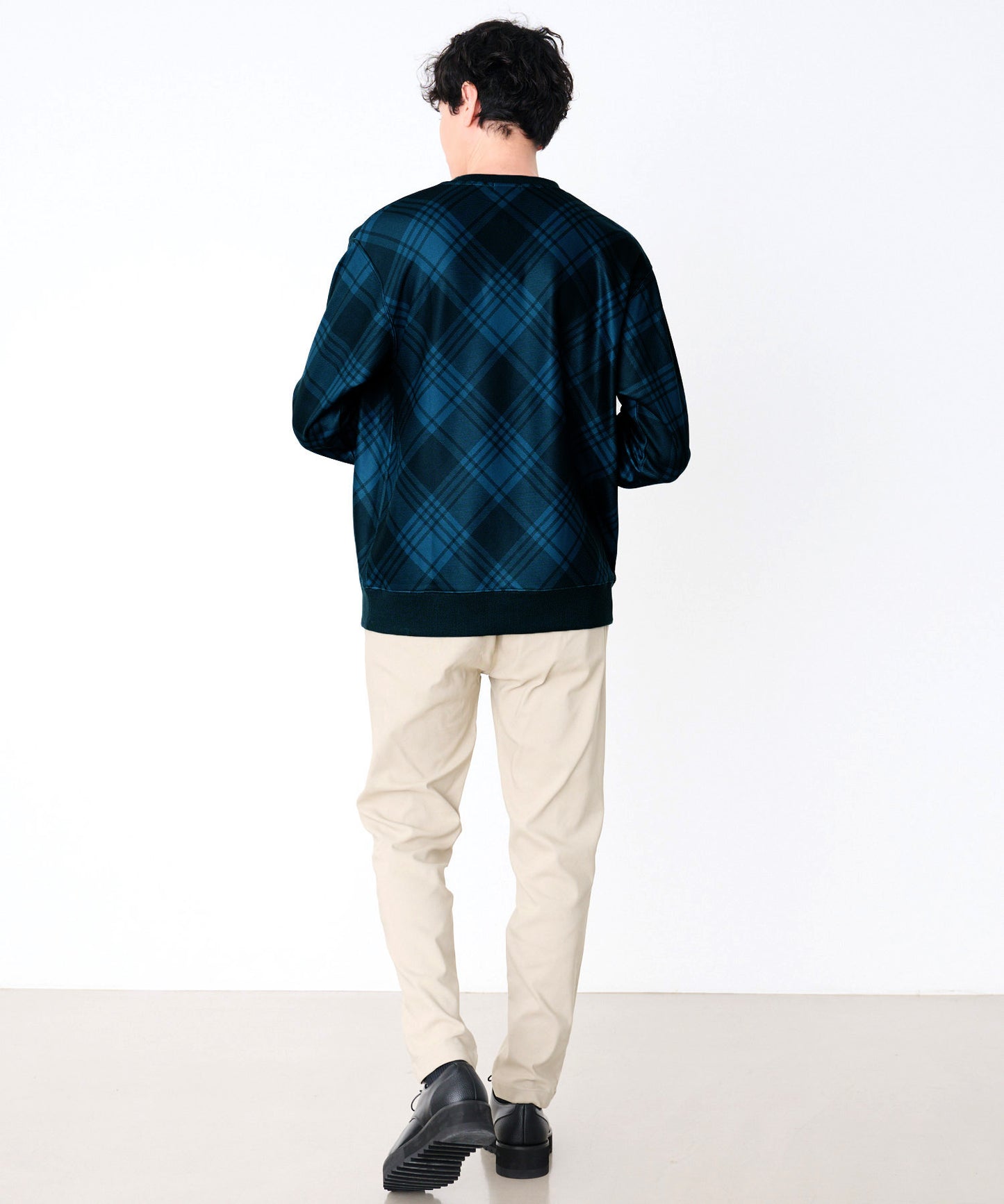 ピーチシャギー シェア チェックプリント プルオーバー