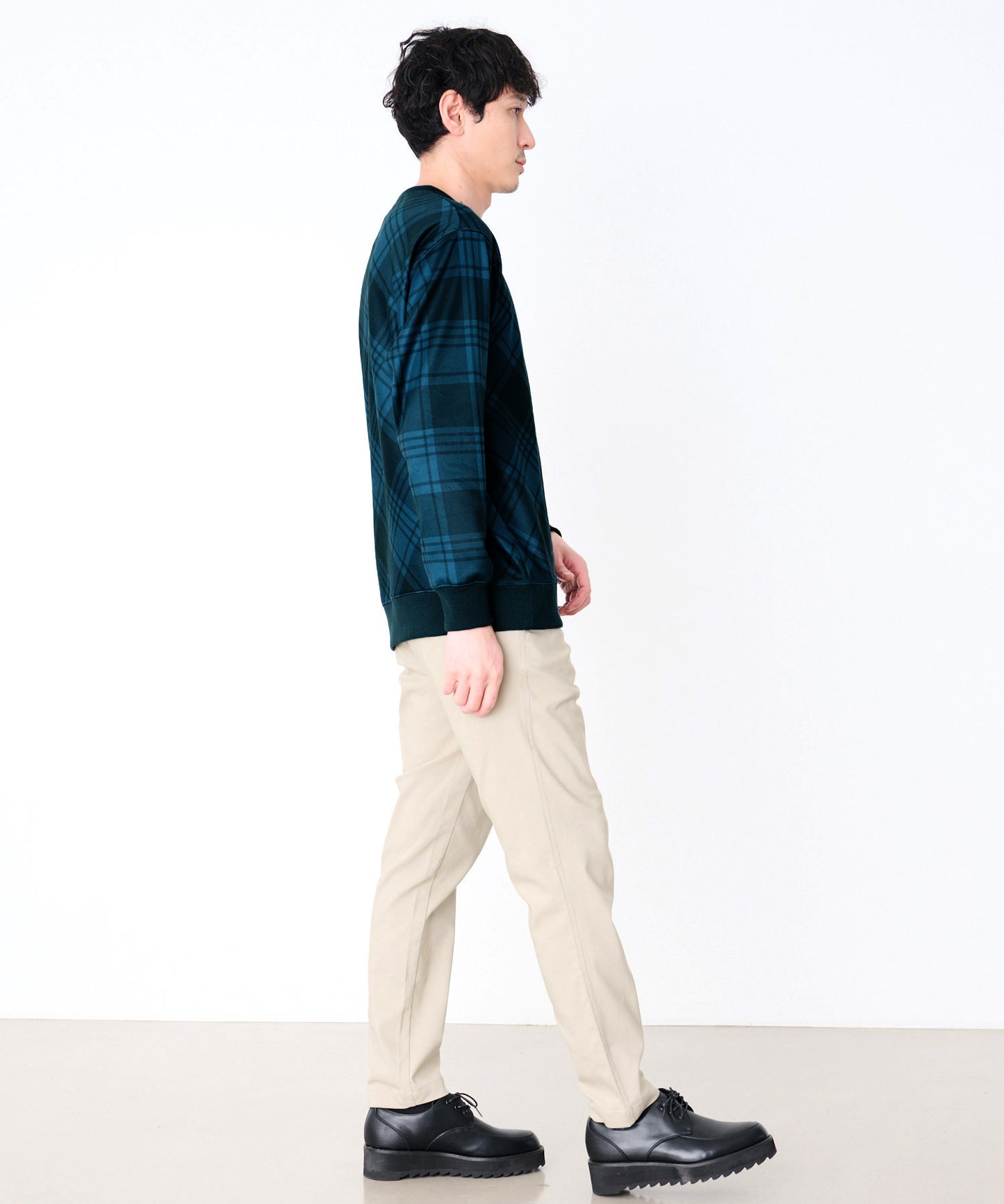 ピーチシャギー シェア チェックプリント プルオーバー