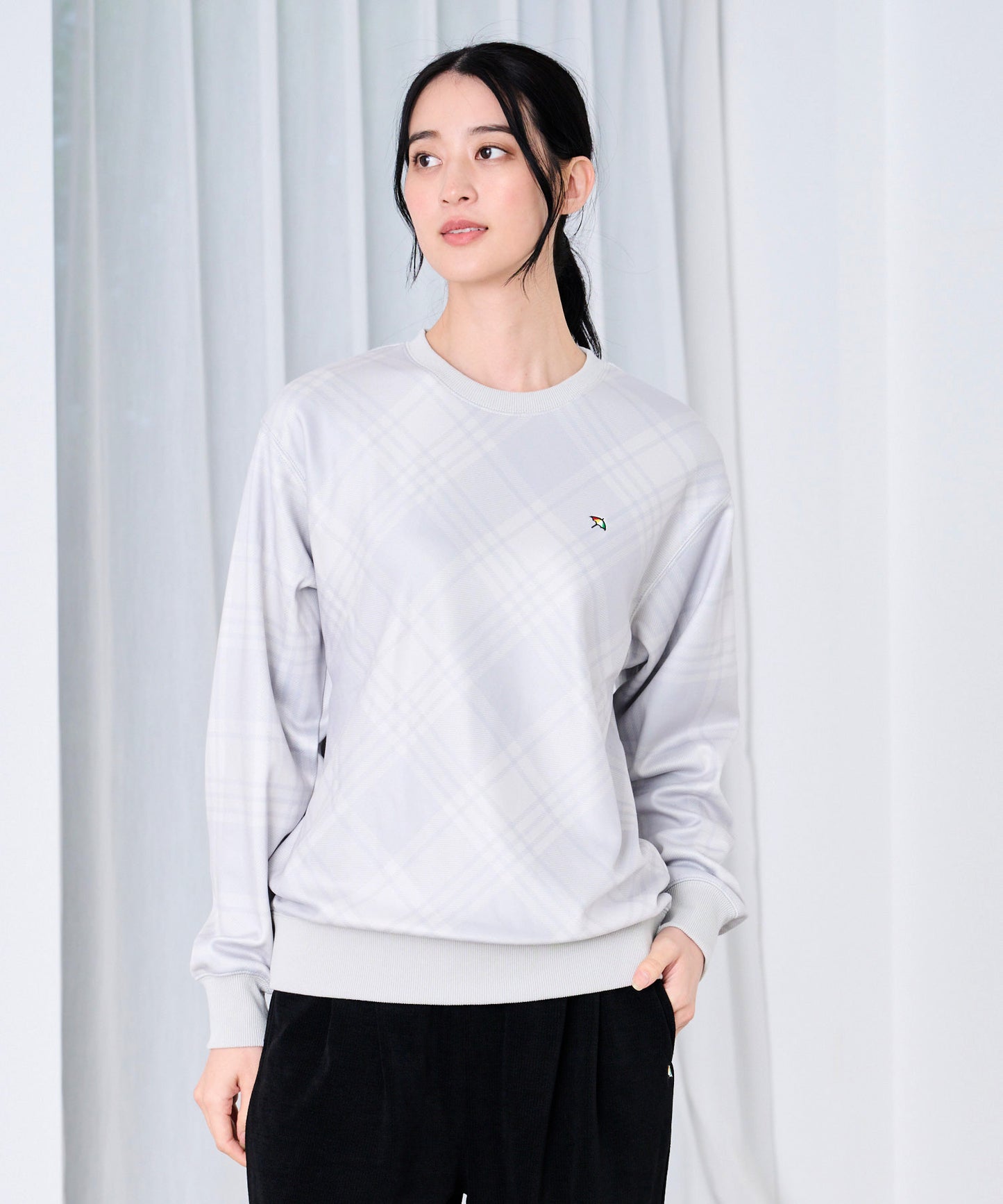 ピーチシャギー シェア チェックプリント プルオーバー