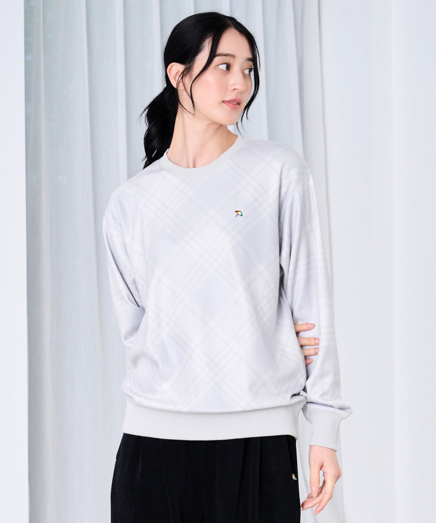 ピーチシャギー シェア チェックプリント プルオーバー