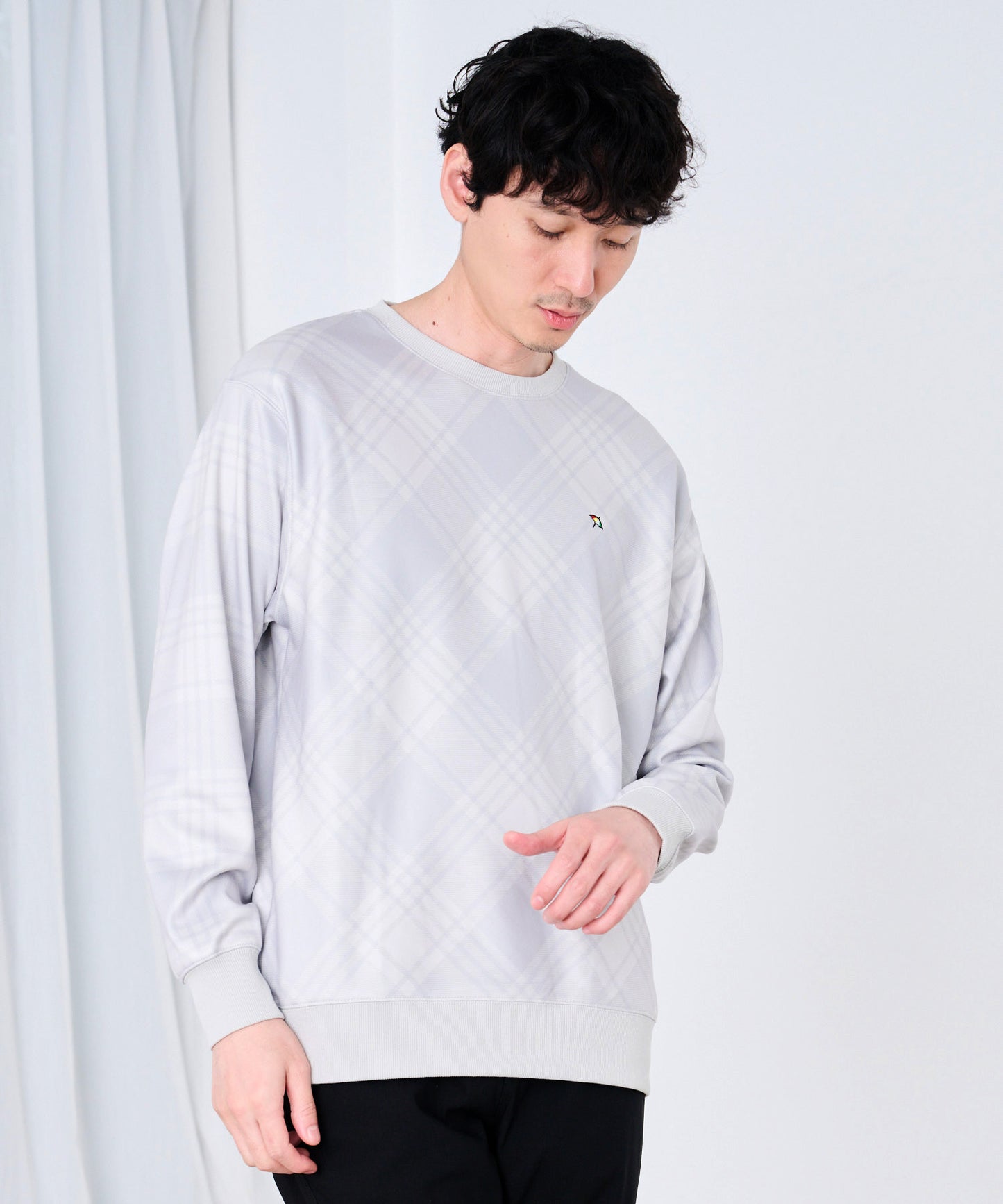 ピーチシャギー シェア チェックプリント プルオーバー