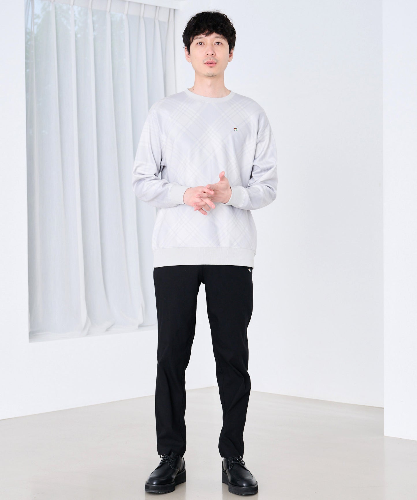 ピーチシャギー シェア チェックプリント プルオーバー