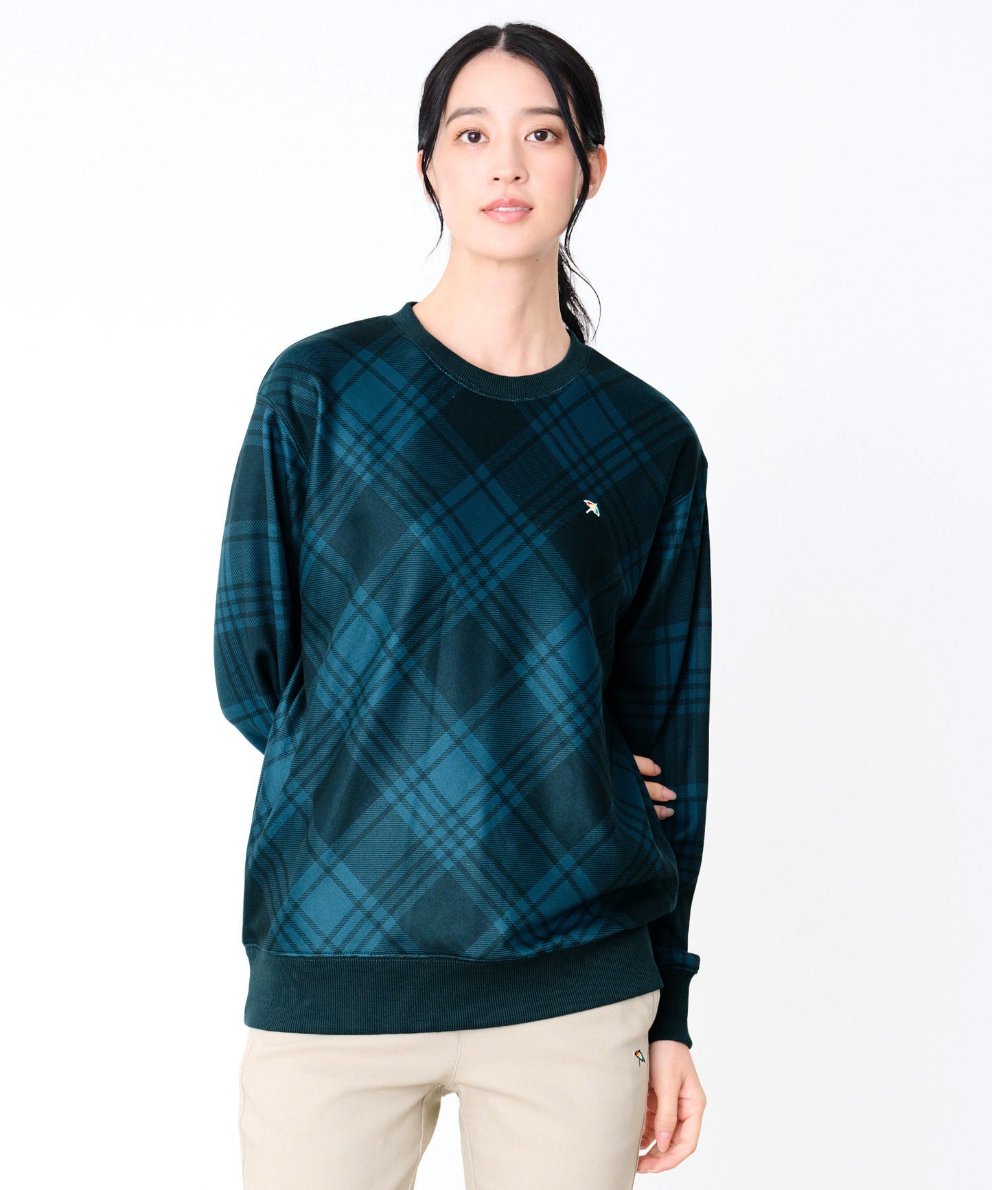 ピーチシャギー シェア チェックプリント プルオーバー