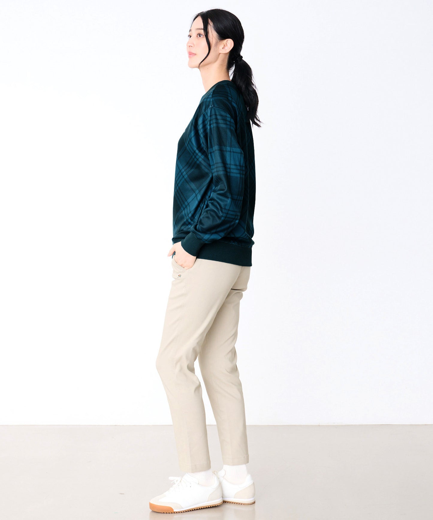 ピーチシャギー シェア チェックプリント プルオーバー