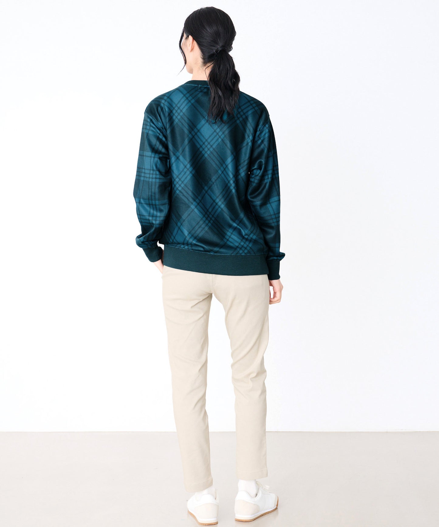 ピーチシャギー シェア チェックプリント プルオーバー