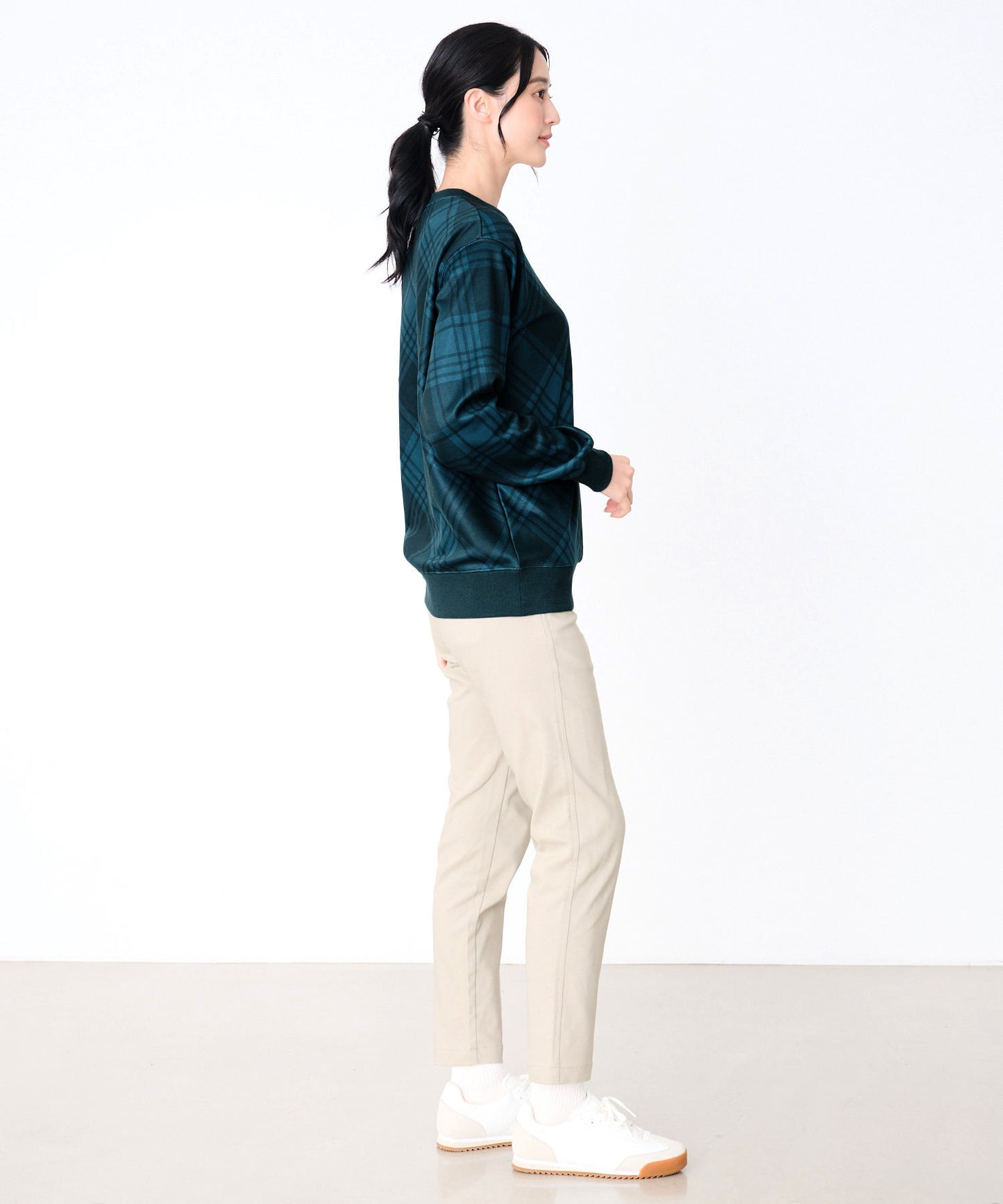 ピーチシャギー シェア チェックプリント プルオーバー