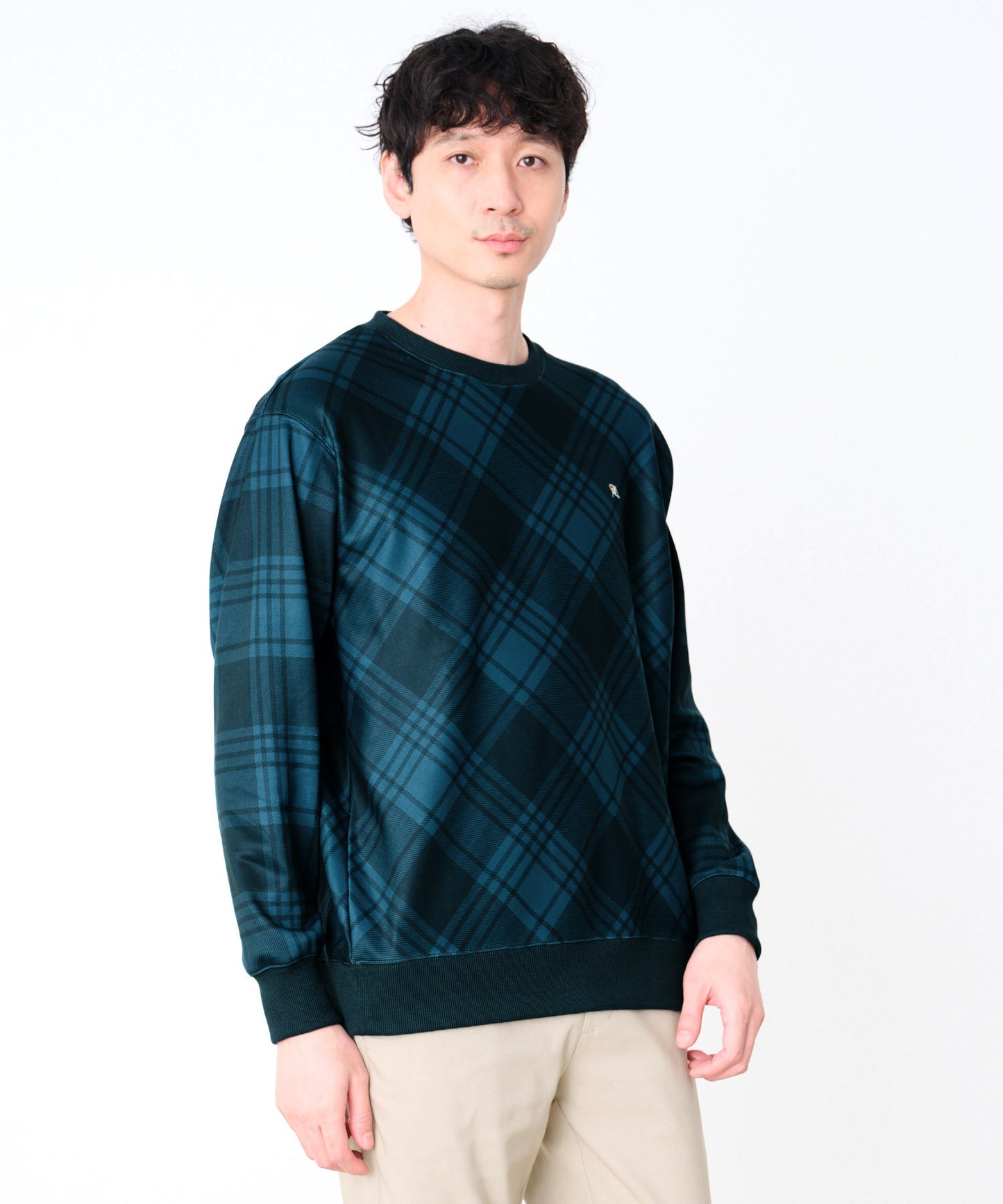 ピーチシャギー シェア チェックプリント プルオーバー